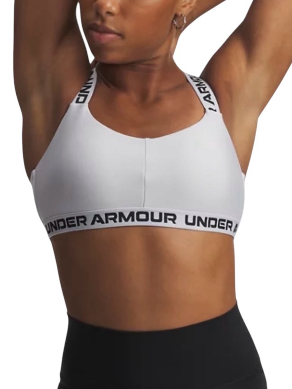 Under Armour Women's White Crossback Strappy Low Sports Bra